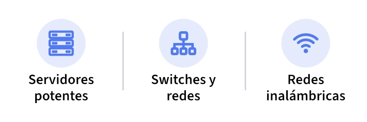 Arreglo de iconos de infraestructura TI