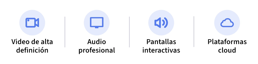 Arreglo de iconos de equipos que conectan Videocolaboración